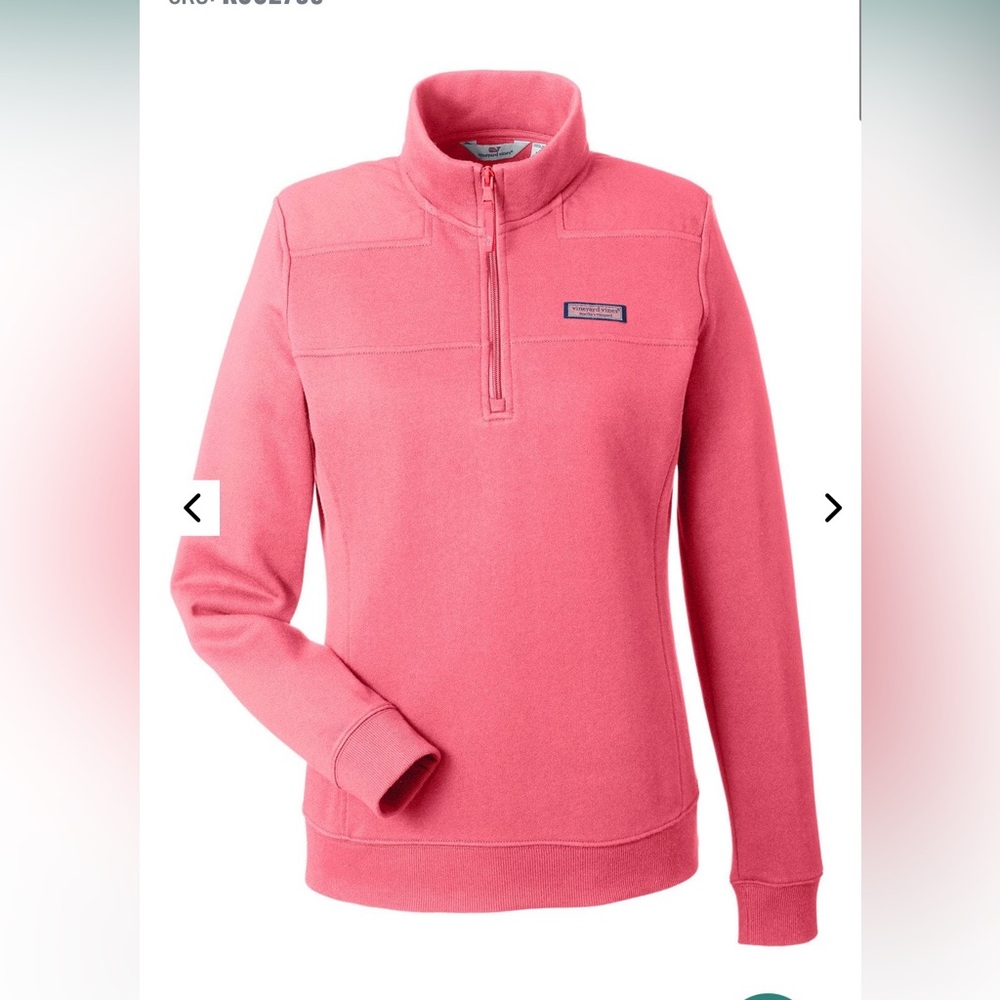 Vineyard Vines sz M Pink quarter half zip popover sweatshirt athleisure lounge